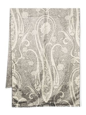 Valentino Garavani Pre-Owned 1980s paisley-print metallic-threading scarf - Black