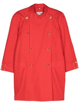 Valentino Garavani Pre-Owned 1980s VLogo-engraved trench coat - Red