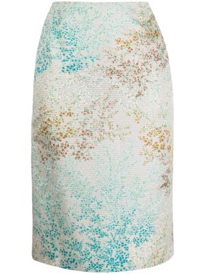 Valentino Garavani Pre-Owned 2010s floral-jacquard midi skirt - Multicolour
