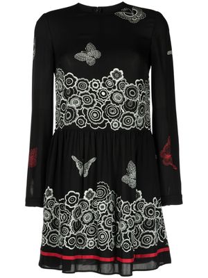 Valentino Garavani Pre-Owned 2010s floral-print silk minidress - Black