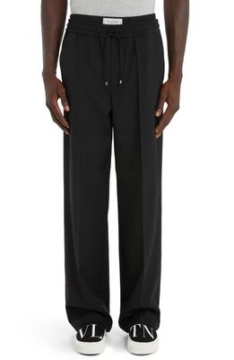 Valentino Garavani Relaxed Fit Double Waistband Pants in 0No-Nero