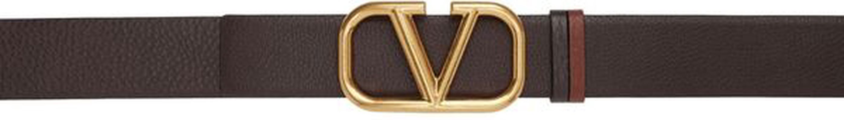 Valentino Garavani Reversible Brown & Tan VLogo Belt
