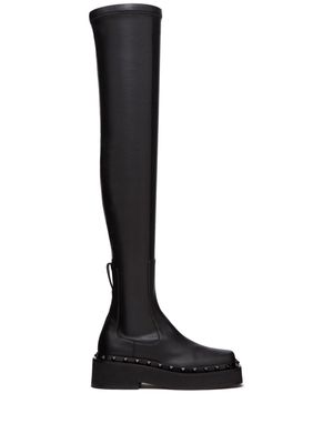 Valentino Garavani Rockstud-embellished thigh boots - Black