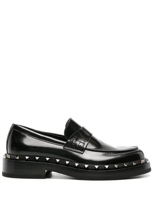 Valentino Garavani Rockstud M-way leather loafers - Black