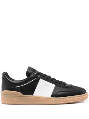 Valentino Garavani Rockstud panelled leather sneakers - Black