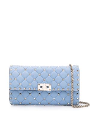 Valentino Garavani Rockstud Spike leather crossbody bag - Blue