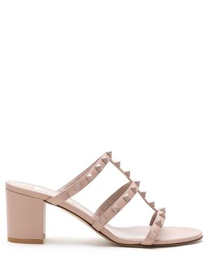Valentino Garavani Rockstud strappy block-heel sandals - Pink