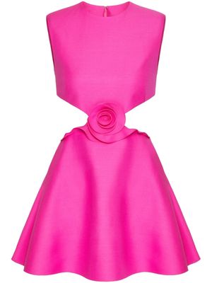 Valentino Garavani rose-appliqué cut-out minidress - Pink