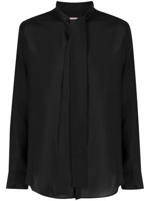 Valentino Garavani scarf-detail silk shirt - Black