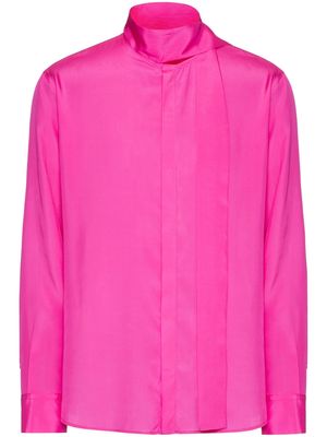 Valentino Garavani scarf-detail silk shirt - Pink