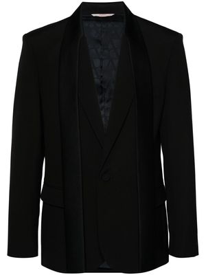 Valentino Garavani scarf-detail wool blazer - Black