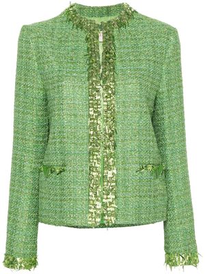 Valentino Garavani sequin-embelished tweed jacket - Green