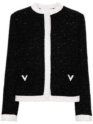 Valentino Garavani sequined glaze tweed jacket - Black