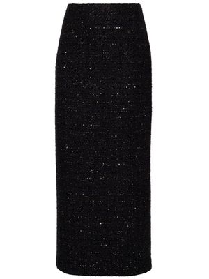 Valentino Garavani sequinned tweed pencil skirt - Blue