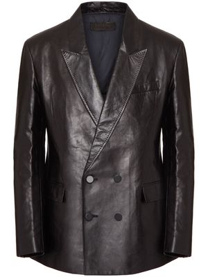 Valentino Garavani single-breasted leather blazer - Black