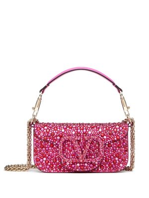 Valentino Garavani small Locò rhinestone-embellished shoulder bag - Pink