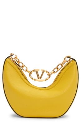 Valentino Garavani Small VLOGO Gate Chain Leather Hobo Bag in Cedar Yellow