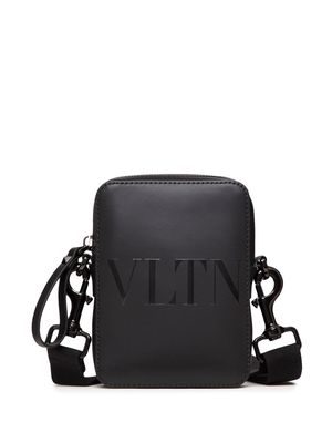 Valentino Garavani small VLTN leather shoulder bag - Black