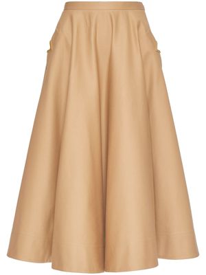 Valentino Garavani stretch-cotton midi skirt - Neutrals