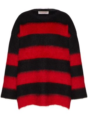 Valentino Garavani striped mohair-blend jumper - Red