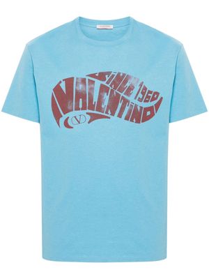 Valentino Garavani Surf-print cotton T-shirt - Blue