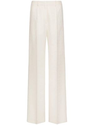 Valentino Garavani Toile Iconograph-jacquard Crepe Couture trousers - White