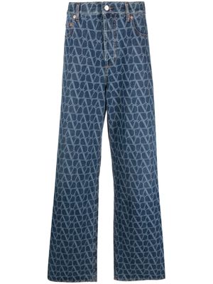 Valentino Garavani Toile Iconographe-pattern wide-leg jeans - Blue