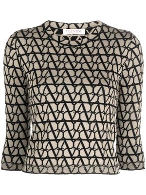 Valentino Garavani Toile Iconographe virgin-wool jumper - Neutrals