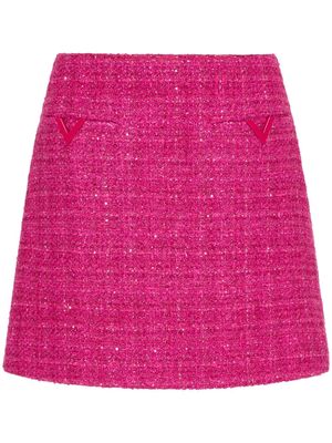 Valentino Garavani tweed A-line miniskirt - Pink