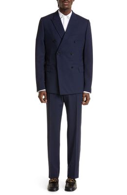Valentino Garavani Two-Piece Double Breasted Wool Suit in 598-Navy