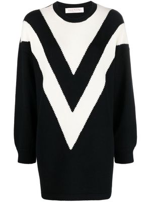 Valentino Garavani two-tone virgin-wool jumper - Black