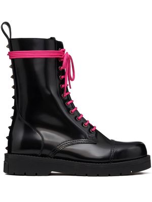 Valentino Garavani Untitled leather combat boots - Black