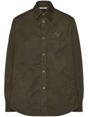 Valentino Garavani V-detail shirt jacket - Green