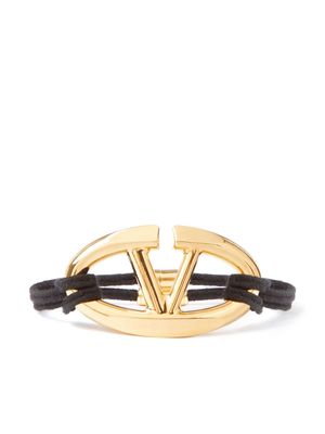 Valentino Garavani V-Logo cotton bracelet - Black