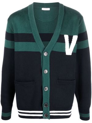 Valentino Garavani V-logo knitted cardigan - Green