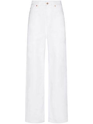 Valentino Garavani VGold-detail wide-leg jeans - White
