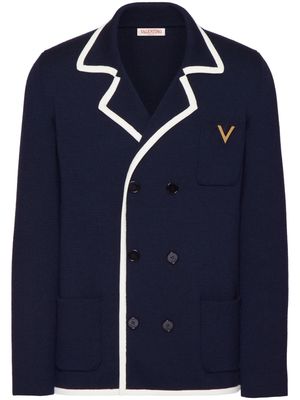 Valentino Garavani VGold double-breasted wool jacket - Blue