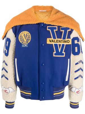 Valentino Garavani VLogo crest-embroidered bomber jacket - Blue