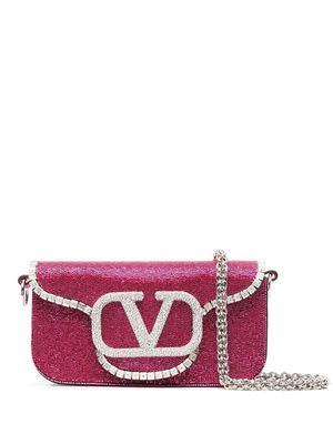 Valentino Garavani VLogo sequinned clutch bag - Pink