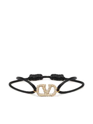 Valentino Garavani VLogo Signature crystal-embellished bracelet - Black