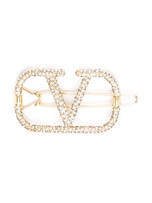 Valentino Garavani VLogo Signature crystal hair clip - Gold