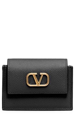 Valentino Garavani VLOGO Signature Leather Card Case in 0No Nero