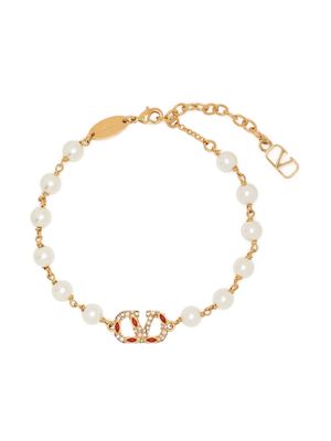 Valentino Garavani VLogo Signature pearl-chain bracelet - Gold