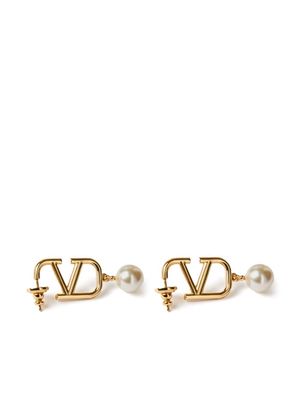 Valentino Garavani VLogo Signature pearl drop earrings - Gold