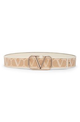 Valentino Garavani VLOGO Signature Raffia Bracelet in Yt3 Naturale/Ivory