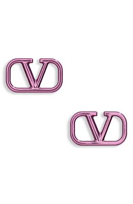 Valentino Garavani VLOGO Signature Stud Earrings in Uwt Pink Pp
