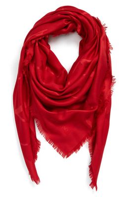 Valentino Garavani VLOGO Silk & Wool Shawl in Rosso