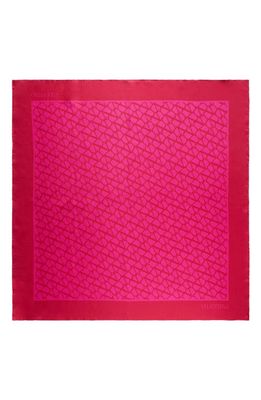 Valentino Garavani VLOGO Square Silk Scarf in Pink Chiaro/pink Scuro/pink