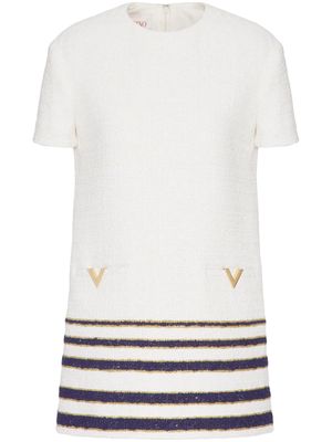 Valentino Garavani VLogo striped minidress - White