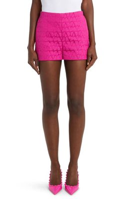 Valentino Garavani VLOGO Toile Iconographe Shorts in Pink Pp